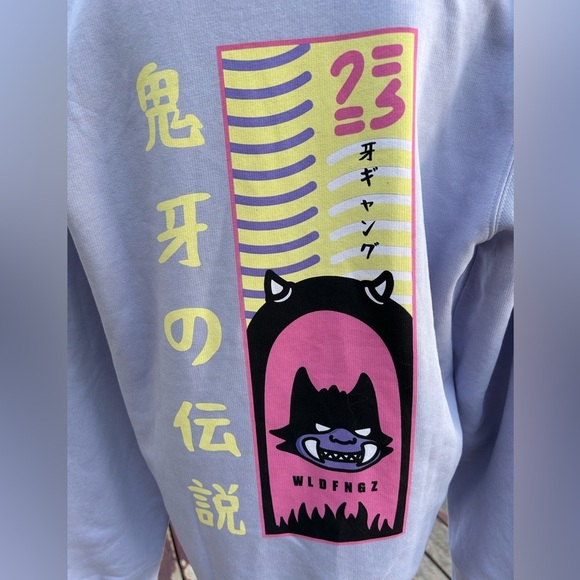 Wild Fang Hoodie Legend of Demon Fang Lavender Cat Monster Unisex Size Medium - Picture 3 of 7